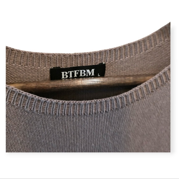 BTFBM Taupe Sleeveless Knit Sweater Top Size Large - Picture 3 of 4